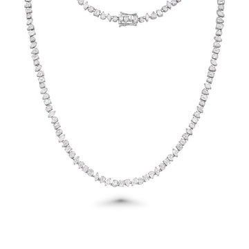 Fancy Multi Shape Diamond Necklace (12.35 ct.) in 18K Gold