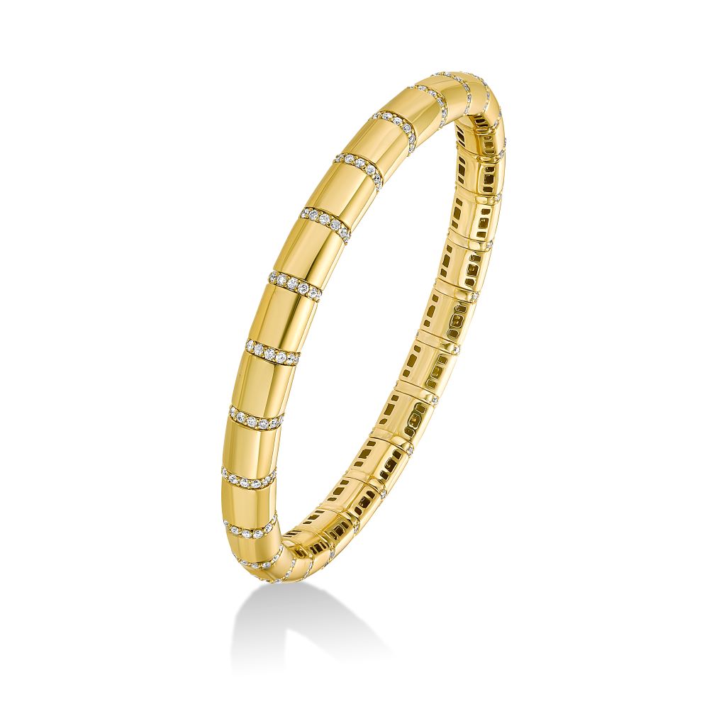 Diamond Stretch Bangle Bracelet (1.45 ct.) in 14K Gold