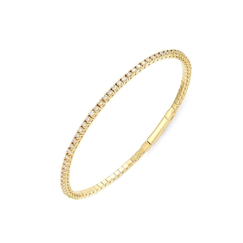 HalfWay Flexible Diamond Stackable Bangle Bracelet Cuff (3.00 ct.) in 14K Gold