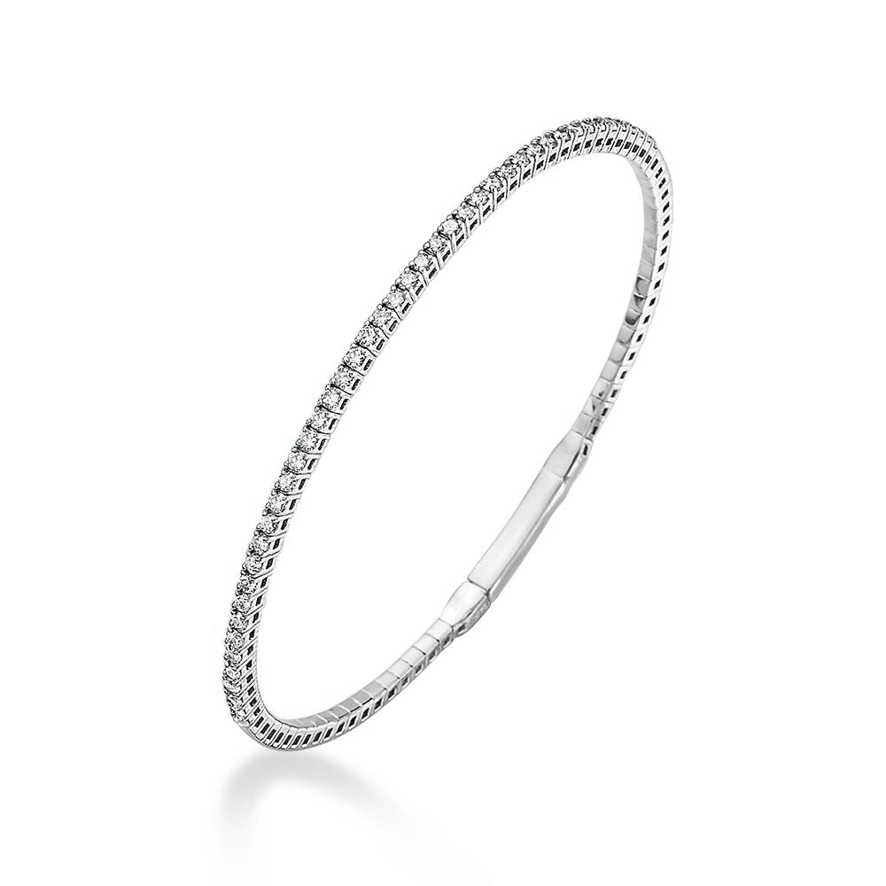 HalfWay Flexible Diamond Thin Stackable Bangle Bracelet Cuff (1.00 ct.) in 14K Gold
