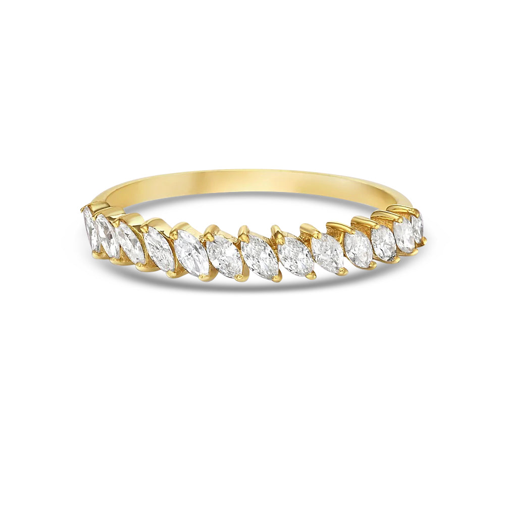 HalfWay Marquise Diamond Eternity Band Ring (0.60 ct.) in 14K Gold