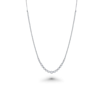 HalfWay Riviera Diamond Tennis Necklace (1.04 ct.) Buttercup Setting in 14K Gold