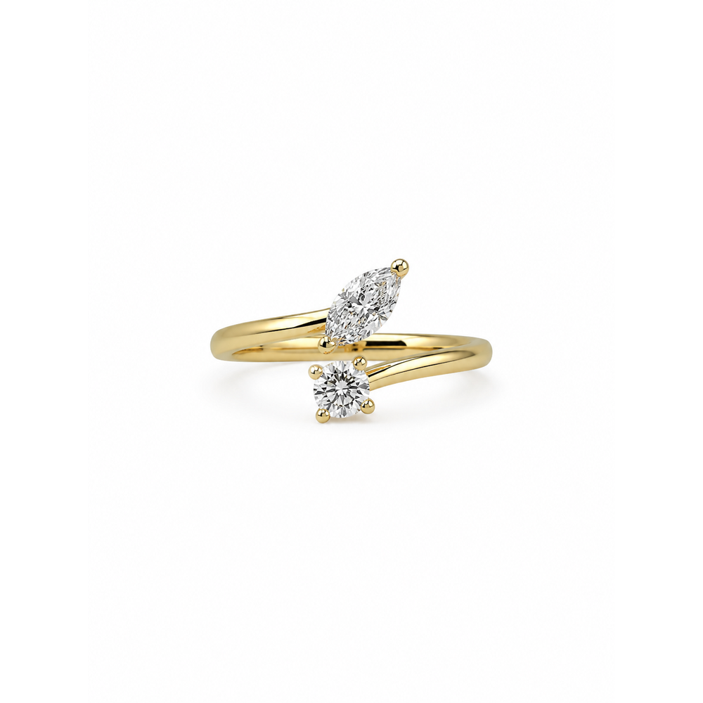 Capucelli Two-Stone Diamond Ring (0.80 ct. Total Weight) in 14K Gold