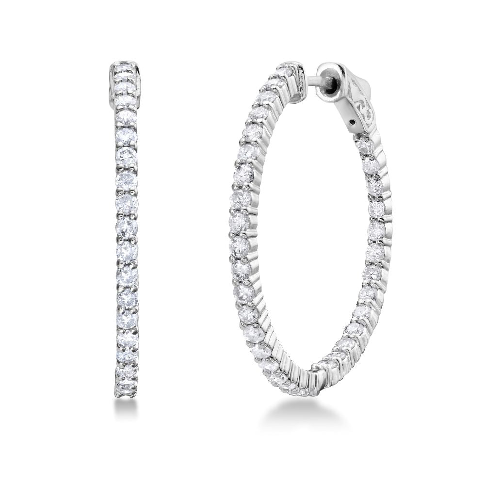 Lab Grown Diamond Inside-Out 1.25'' Hoop Earrings (2.00 ct.) in 14K Gold