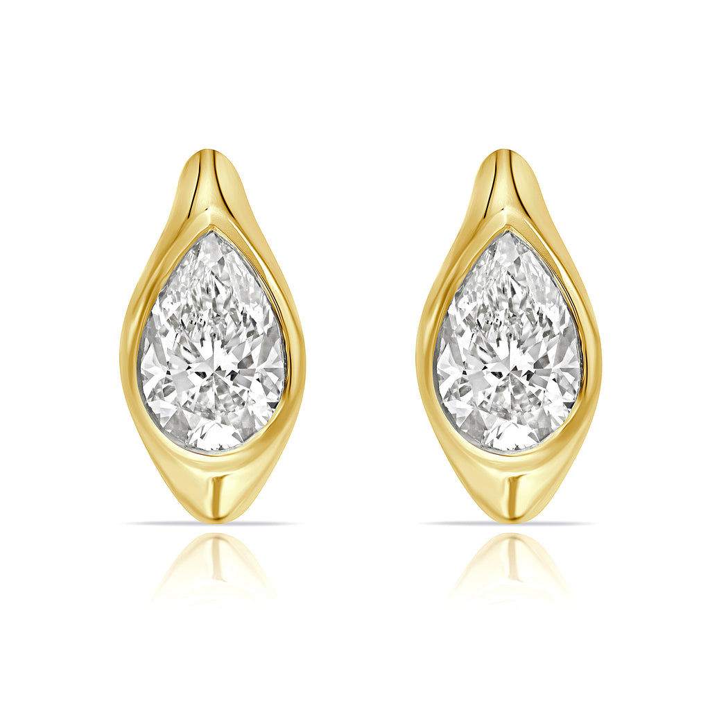 Lab Grown Diamond Pear Huggies Earrings (2.00 ct.) in 14K Gold