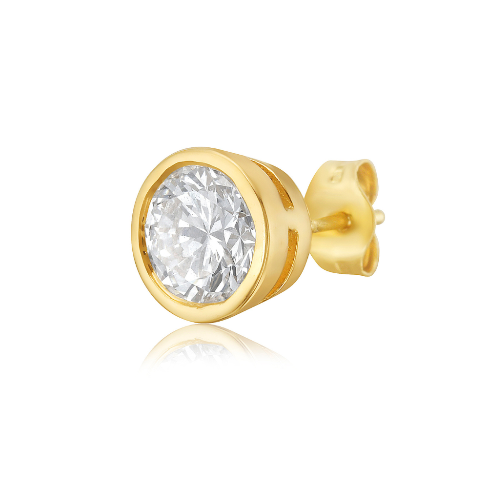 Lab Grown Diamond Stud Bezel Setting Earrings (2.00 ct.) in 14K Gold