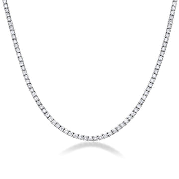 Lab Grown Diamond Tennis Necklace (11.50 ct.) 3mm 4-Prongs Setting in 14K Gold