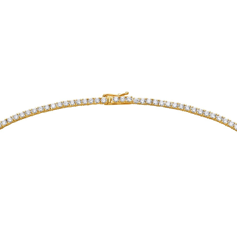 Lab Grown Diamond Tennis Necklace (7.50 ct.) 2.70mm 4-Prongs Setting in 14K Gold