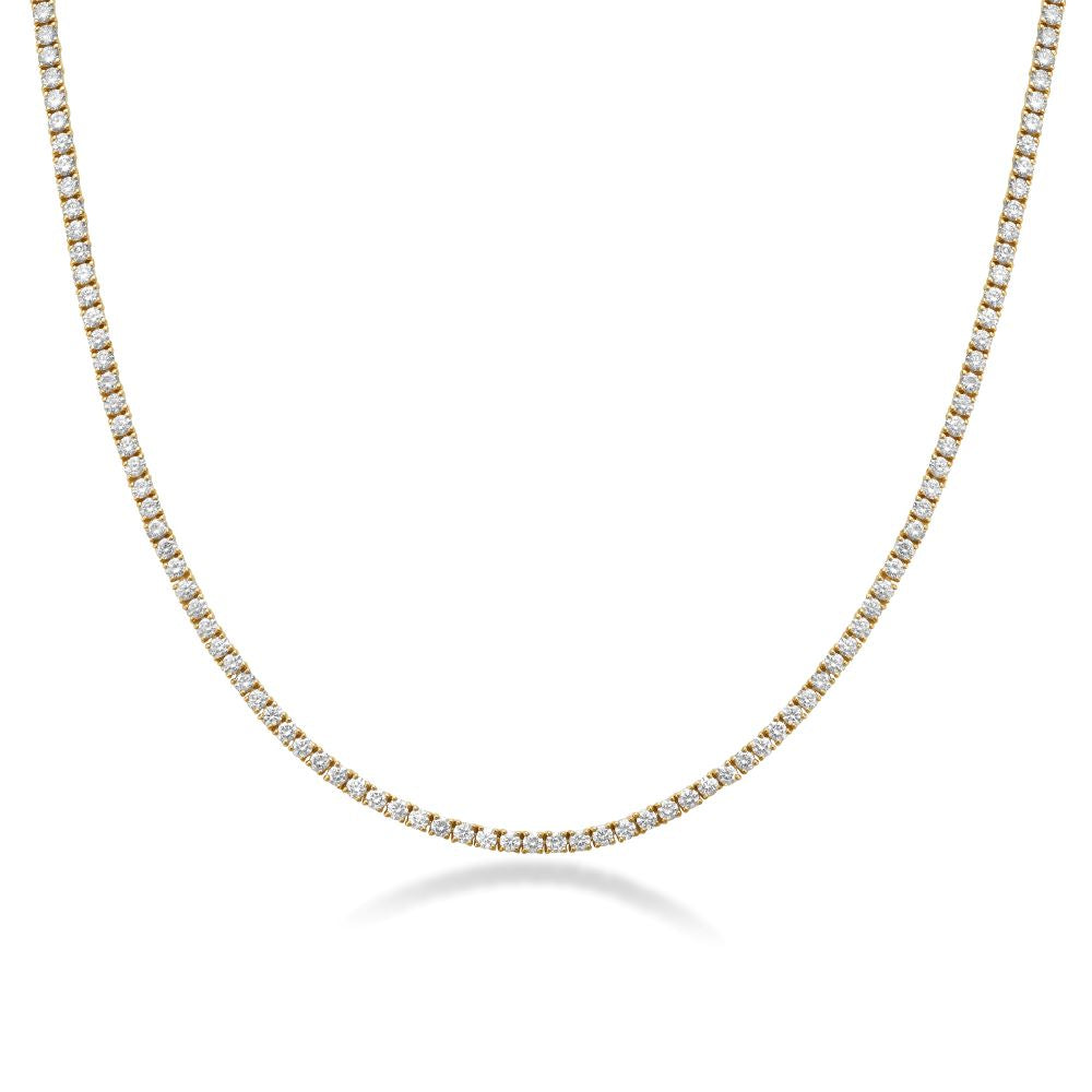 Lab Grown Diamond Tennis Necklace (7.50 ct.) 2.70mm 4-Prongs Setting in 14K Gold
