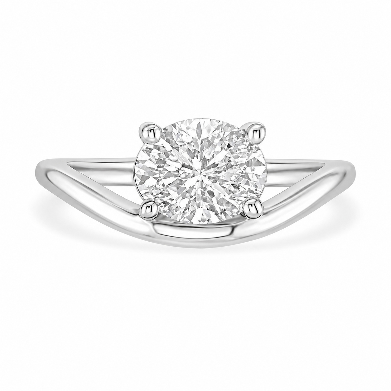 Lab Grown Diamond (2.00 ct.) Oval Cut bypass Ring in 14K Gold