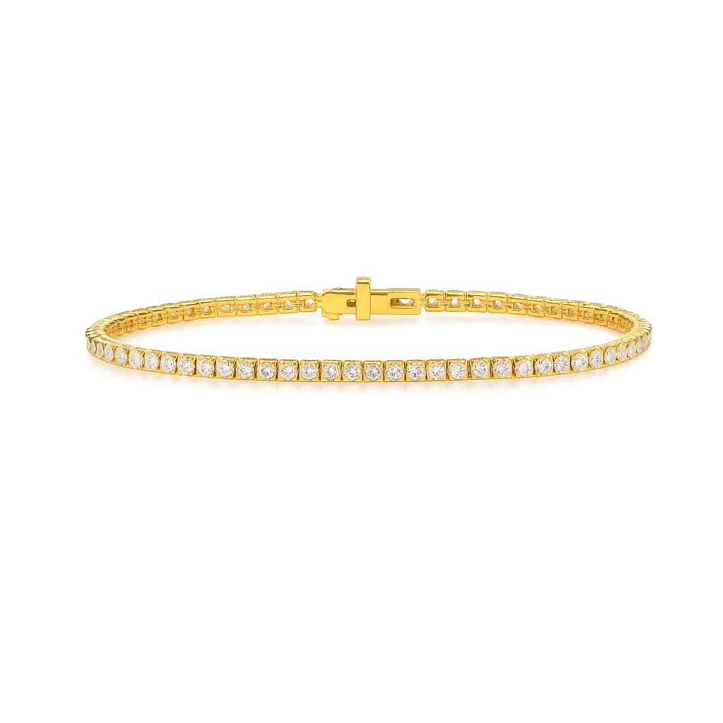 Lab Grown Diamond Tennis Bracelet (2.00 ct.) 2.40mm 4-Prongs Setting in 14K Gold