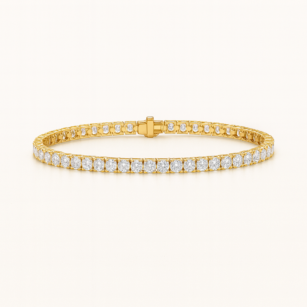 Lab Grown Diamond Tennis Bracelet (9.00 ct.) 4.00mm 4-Prongs Setting in 14K Gold