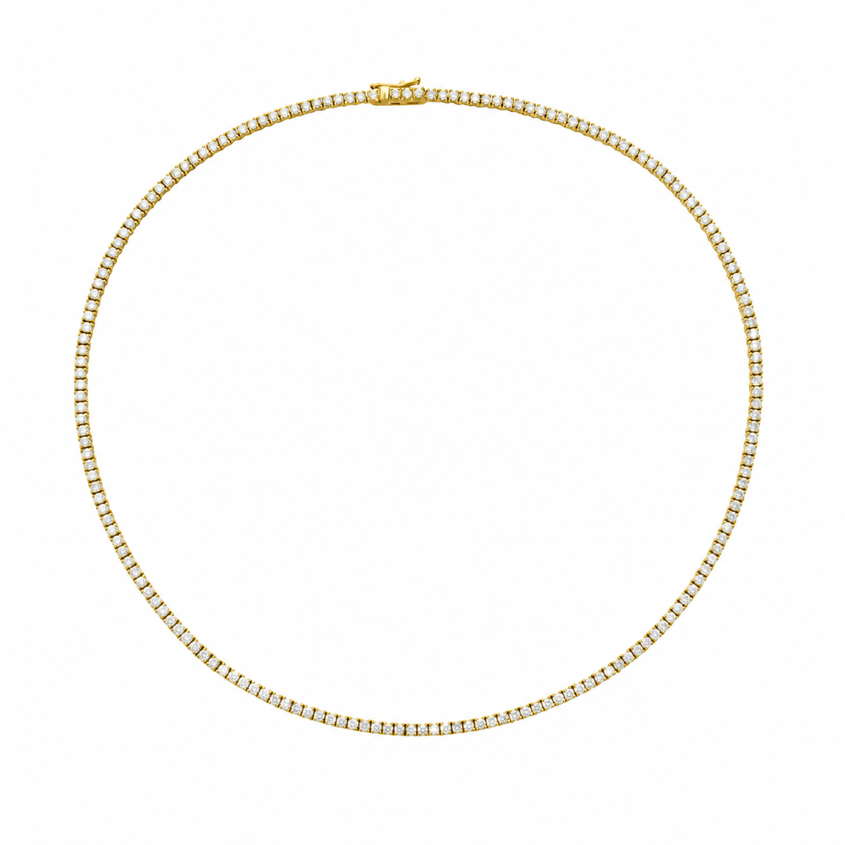 Lab Grown Diamond Tennis Necklace (5.00ct.) 2.00mm 4-Prongs Setting in 14K Gold