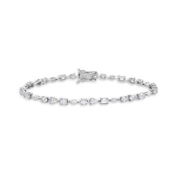 Multi Shape Diamond Bracelet (3.80 ct.) 18K Gold