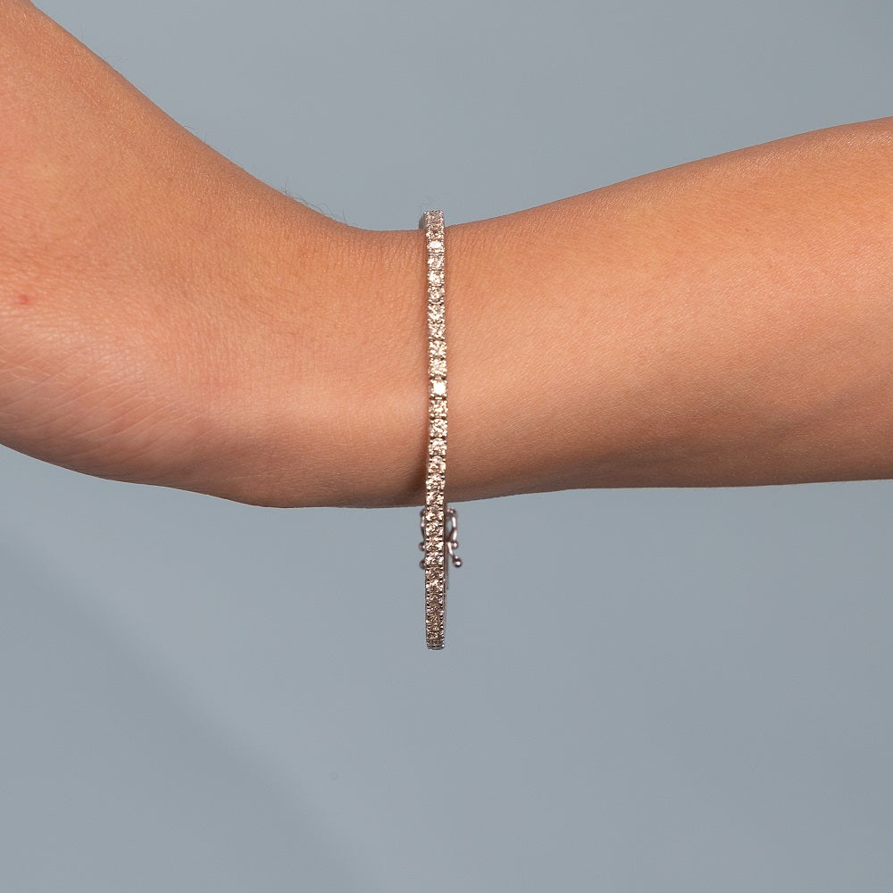 Diamond Tennis Bracelet (3.30 ct.) 2.30 mm 4-Prongs Setting in 14K Gold