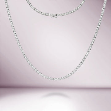 Diamond Tennis Necklace (4.00 ct.) 2 mm Illusion Setting in 14K Gold