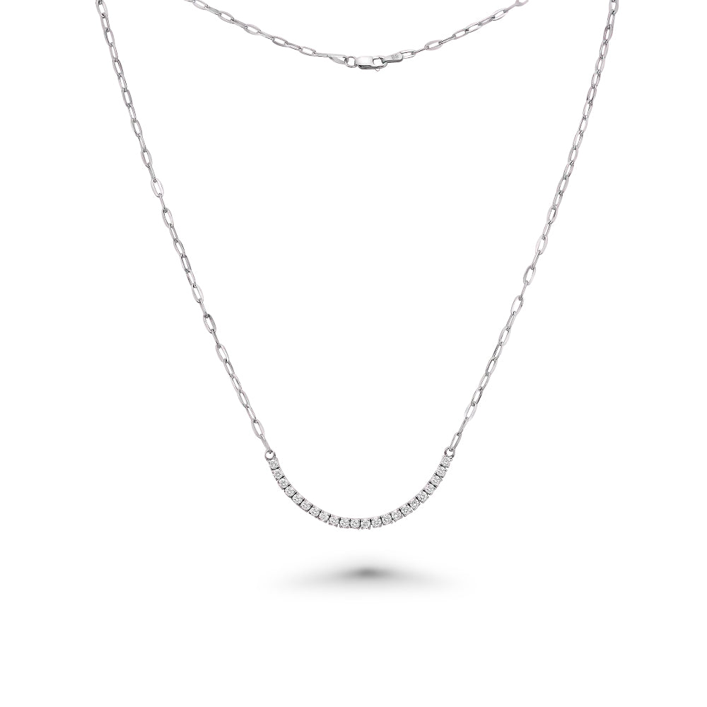Paper Clip Chain Diamond Necklace (0.70 ct.) in 14K Gold