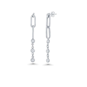 Paper Clip Diamond By The Yard Dangle Earrings (0.30 ct.) in 14K Gold