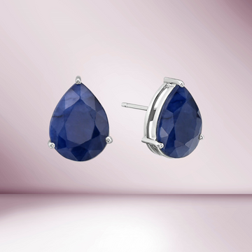 Pear Shape Blue Sapphire Earrings (8.20 ct.) in 14K Gold
