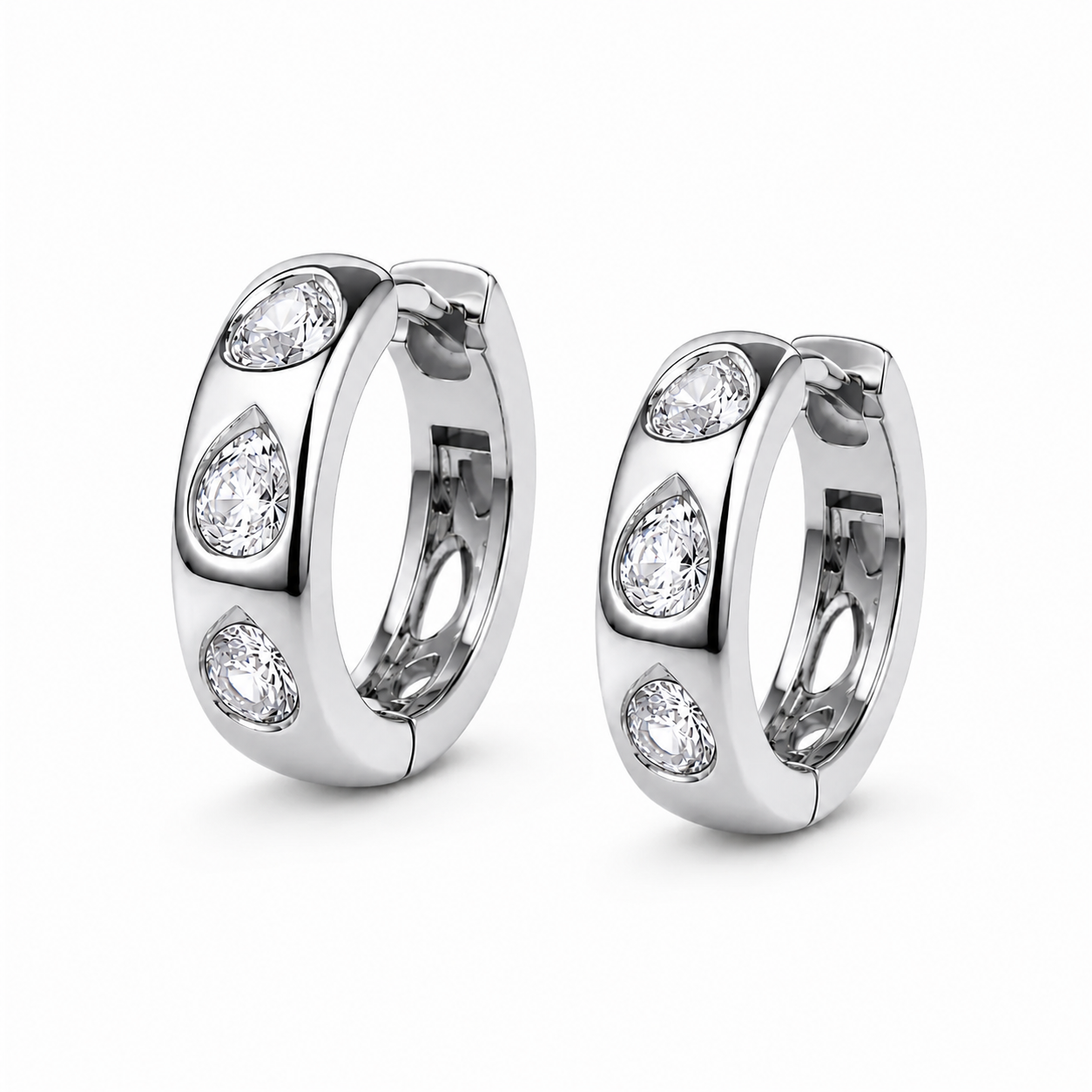 Pear Shape Diamond Hoop Earrings (0.65 CTW) – 14K Gold
