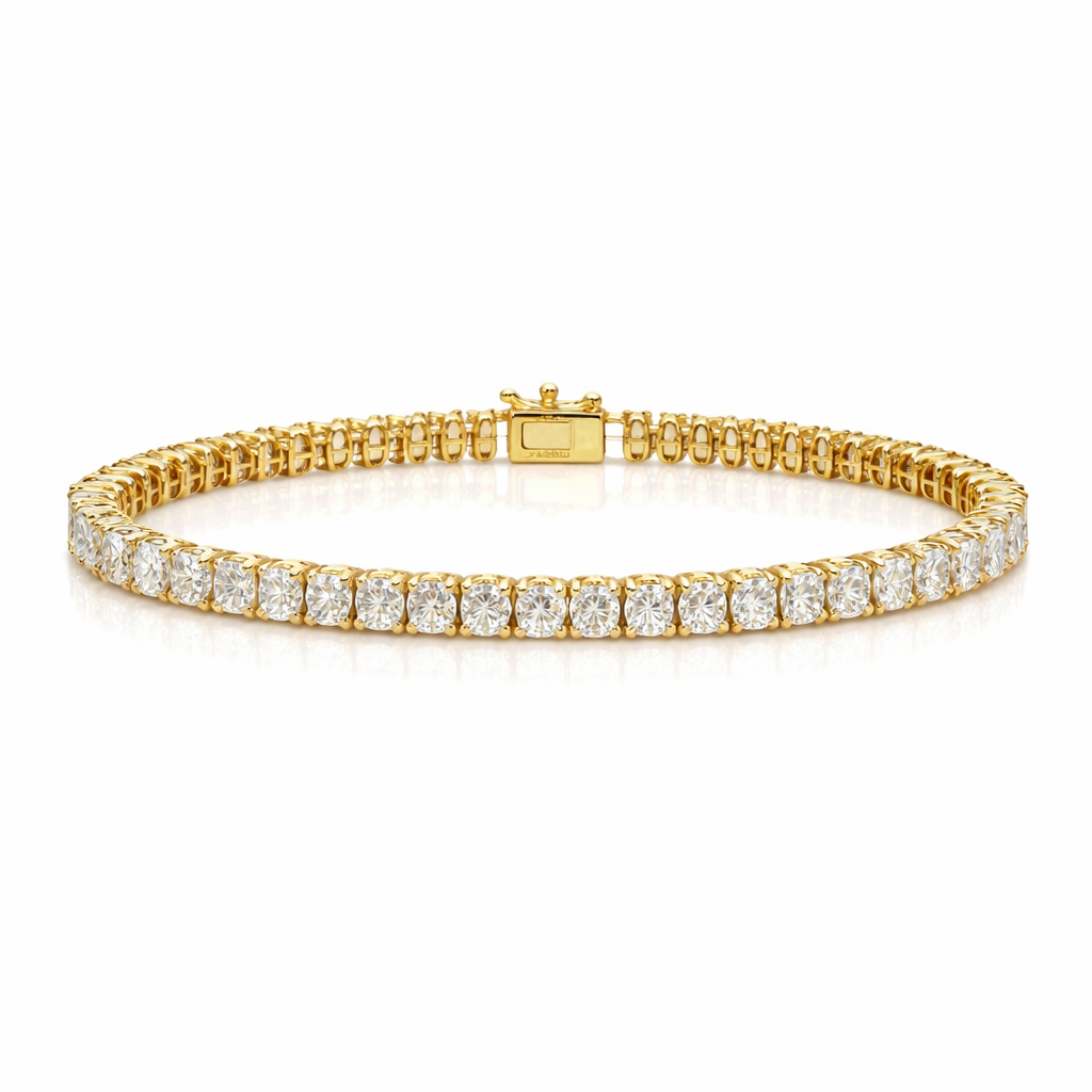 Radiant Shape Diamond Tennis Bracelet (11.75 ct.) 4-Prongs Setting in 18K Gold