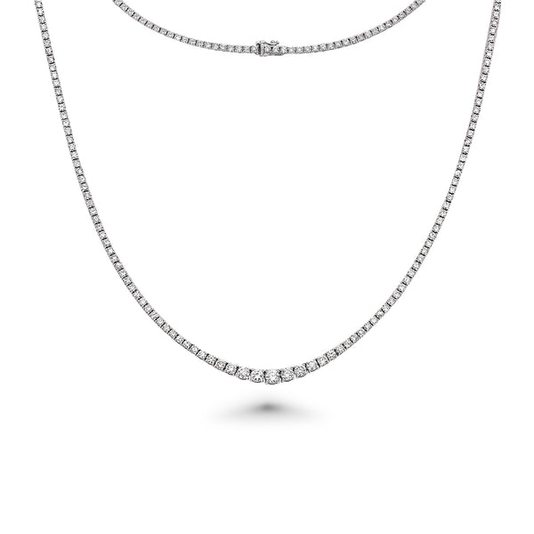 14K White Gold Diamond Riviera Necklace 001-165-00356 14KW | Quality Gem  LLC | Bethel, CT