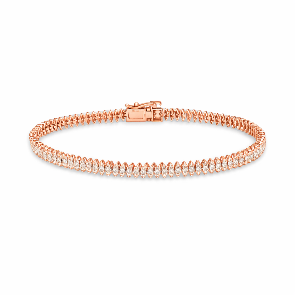 Round Diamonds Marquise Shape Tennis Bracelet (2.25 ct.) in 14K Gold