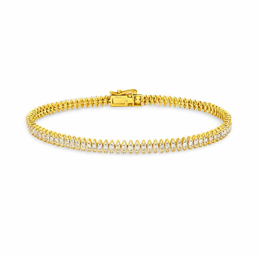 Round Diamonds Marquise Shape Tennis Bracelet (2.25 ct.) in 14K Gold