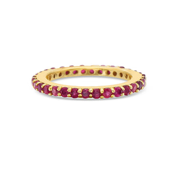 Ruby Eternity Band Ring (1.75 ct.) 4-Prongs Setting in 14K Gold