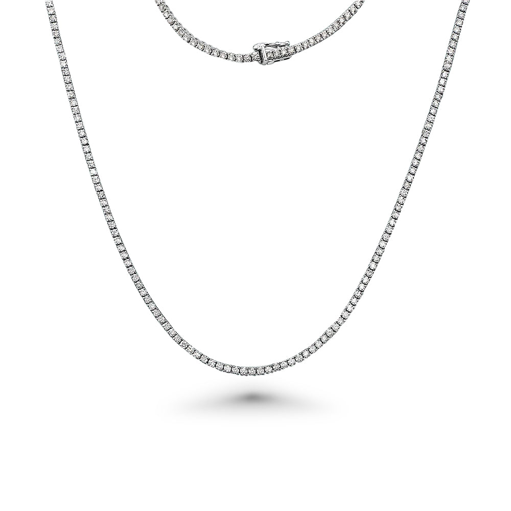 Showroom Collection Diamond Tennis Necklace (11.00 ct.) 2.70 mm 4-Prongs Setting in 14K Gold