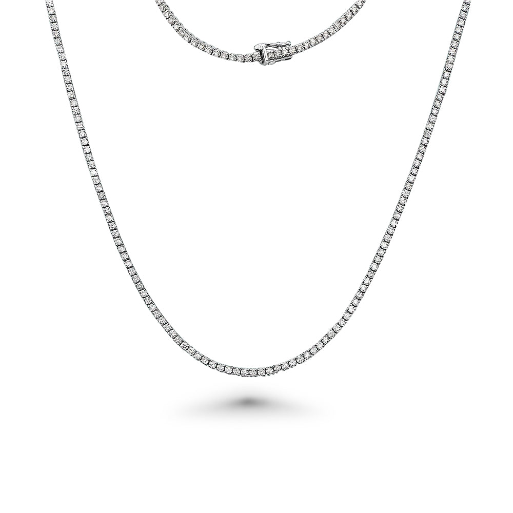 Showroom Collection Diamond Tennis Necklace (8.00 ct.) 2.5 mm 4-Prongs Setting in 14K Gold