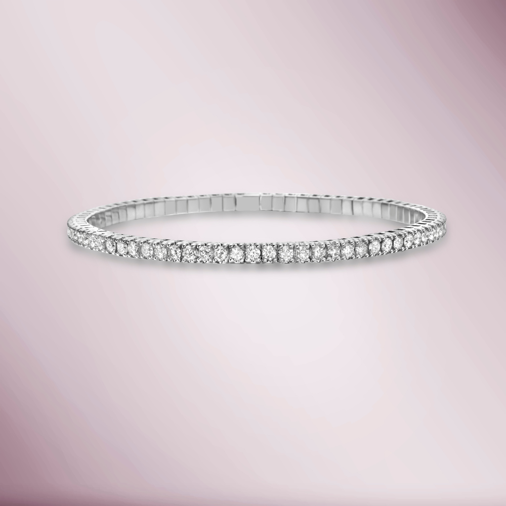 Stretchy Diamond Stackable Tennis Bracelet Cuff (3.25 ct.) in 14K Gold
