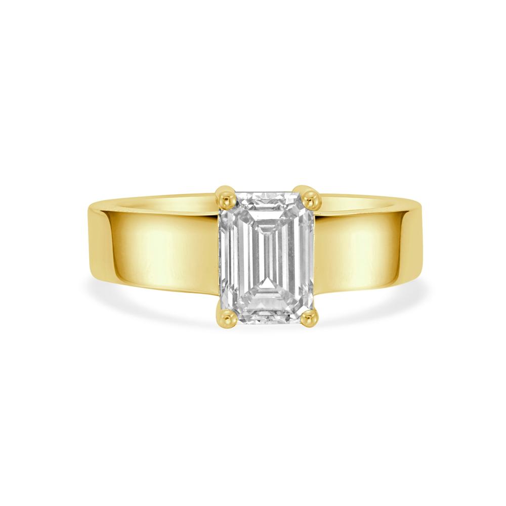 Lab Grown Diamond (1.50 ct.) North South Emerald Cut Band Ring in 14K Gold