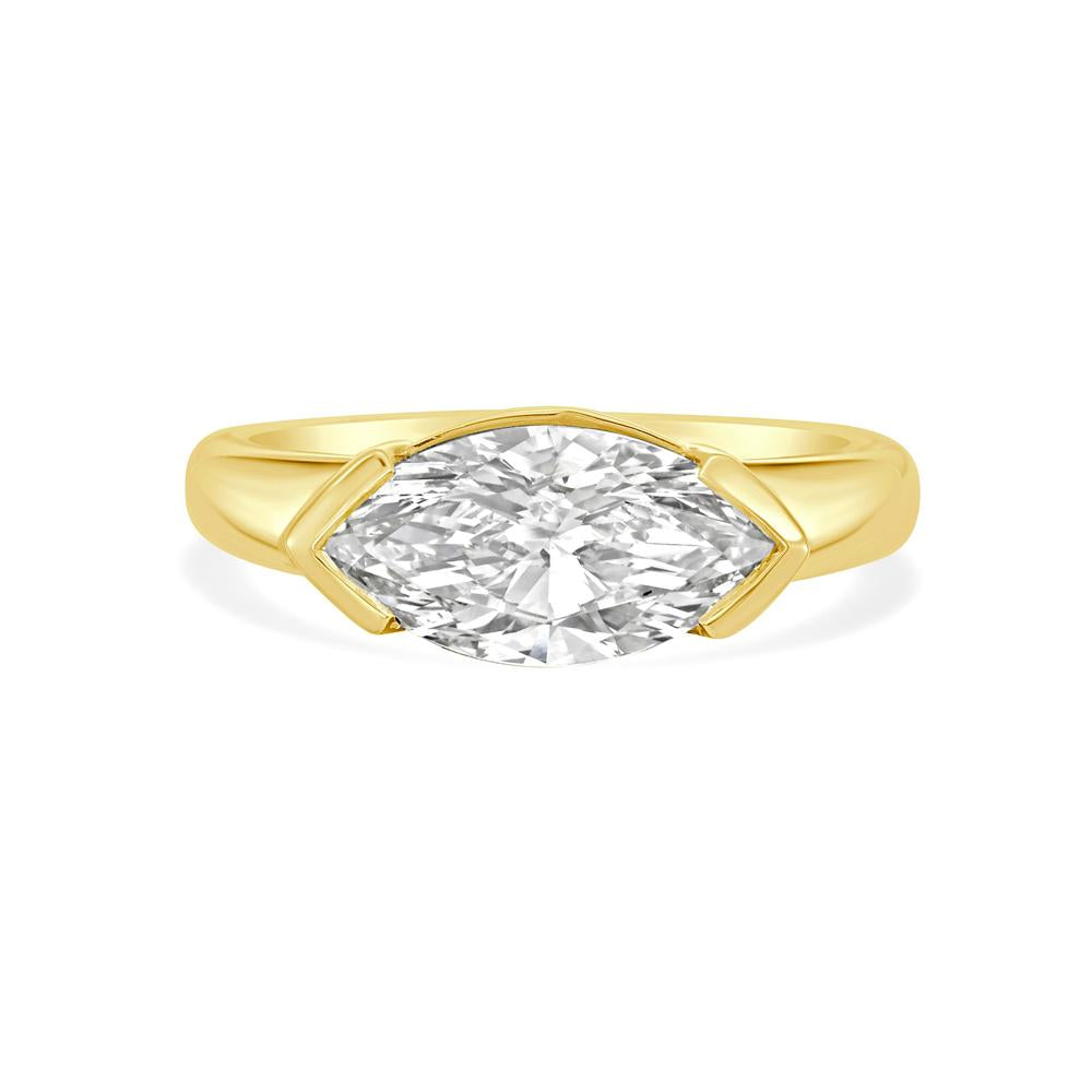 Lab Grown Diamond (2.00 ct.) Marquise Cut East West Ring in 14K Gold
