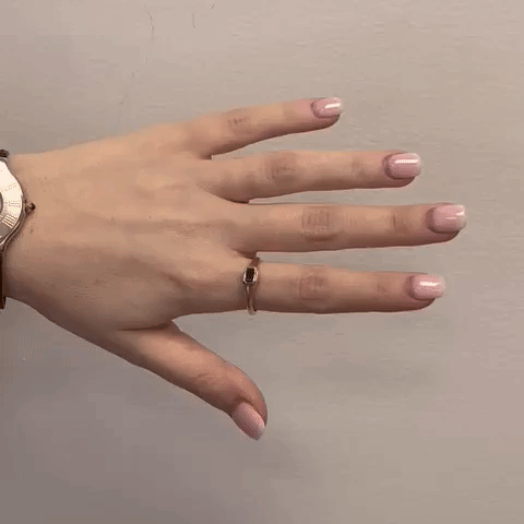 Ready to Ship Emerald Cut Blue Sapphire Solitaire Ring (0.38 ct.) Bezel Set in 14K Gold