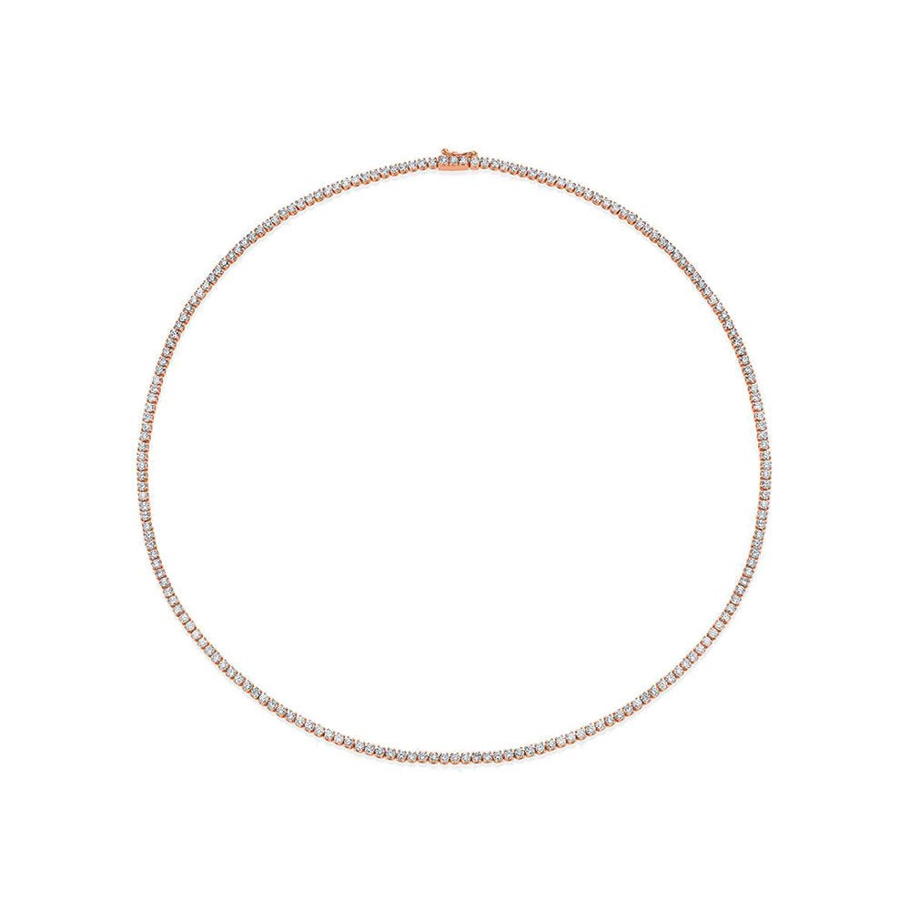 Diamond Tennis Necklace (5.50 ct.) 2 mm 4-Prongs Setting in 14K Gold