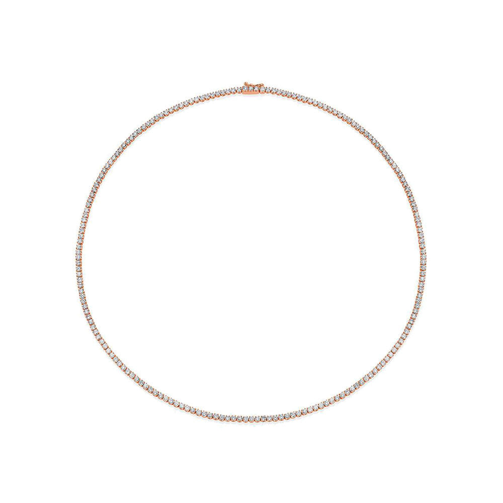 Diamond Tennis Necklace (9.30 ct.) 2.5 mm 4-Prongs Setting in 14K Gold