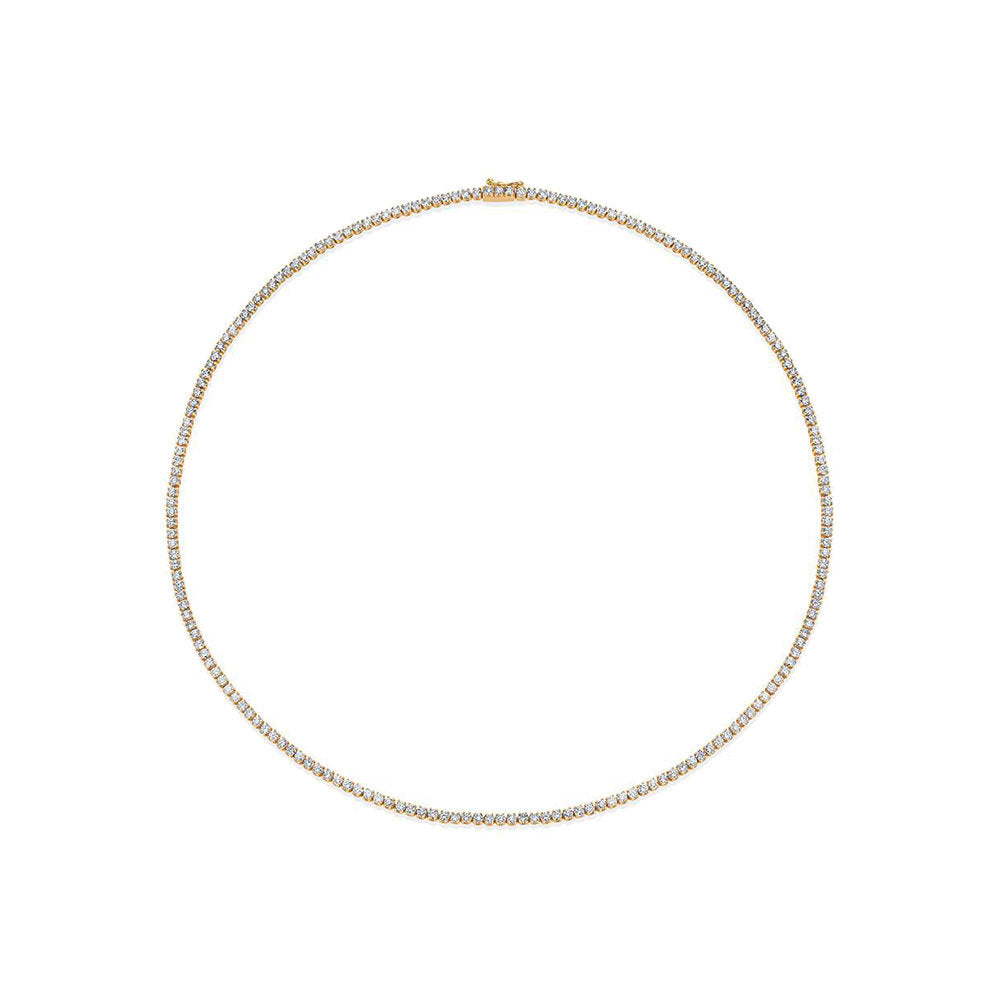 Diamond Tennis Necklace (8.05 ct.) 2.3 mm 4-Prongs Setting in 14K Gold