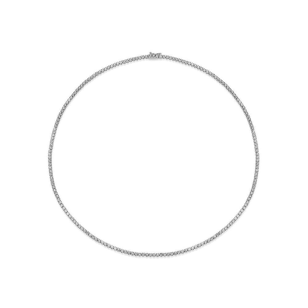 Diamond Tennis Necklace (5.50 ct.) 2 mm 4-Prongs Setting in 14K Gold