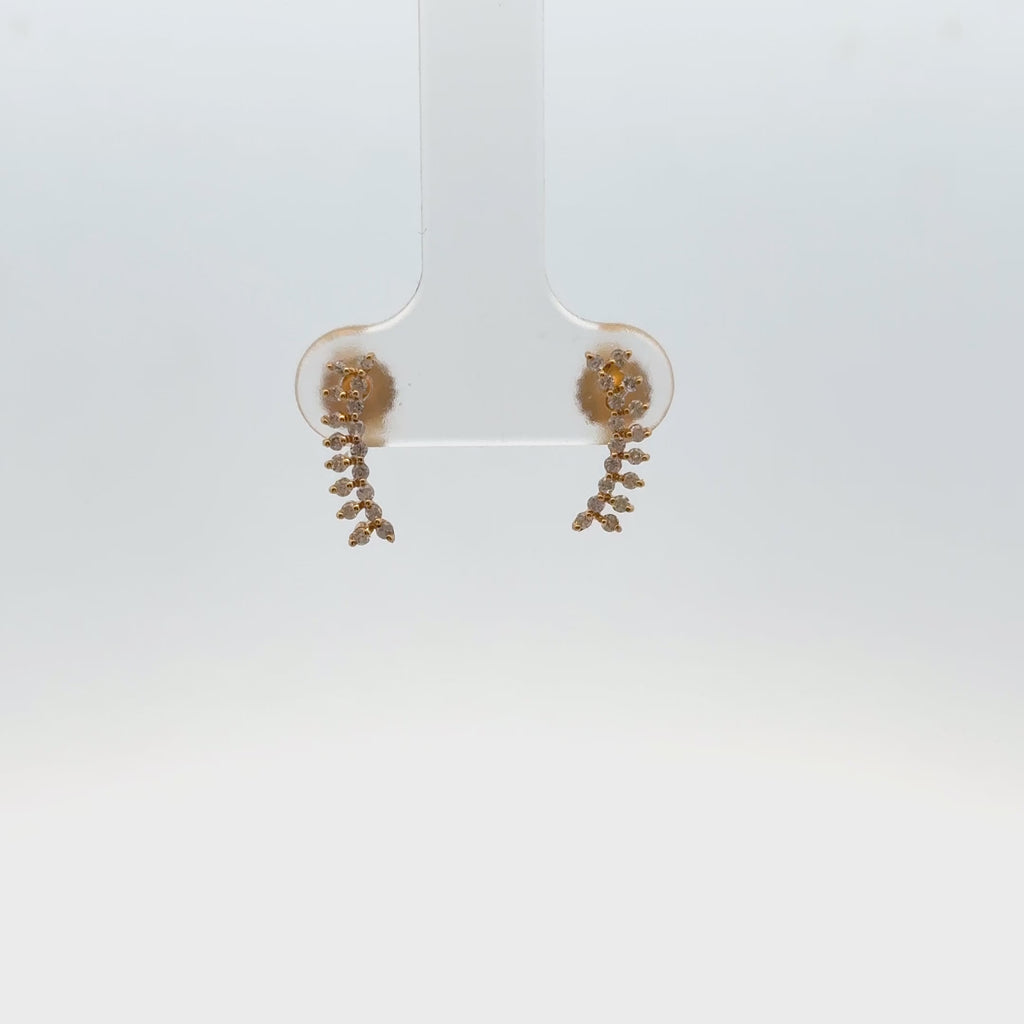 Diamond Curve Climber Earrings (0.20 ct.) in 14K Gold