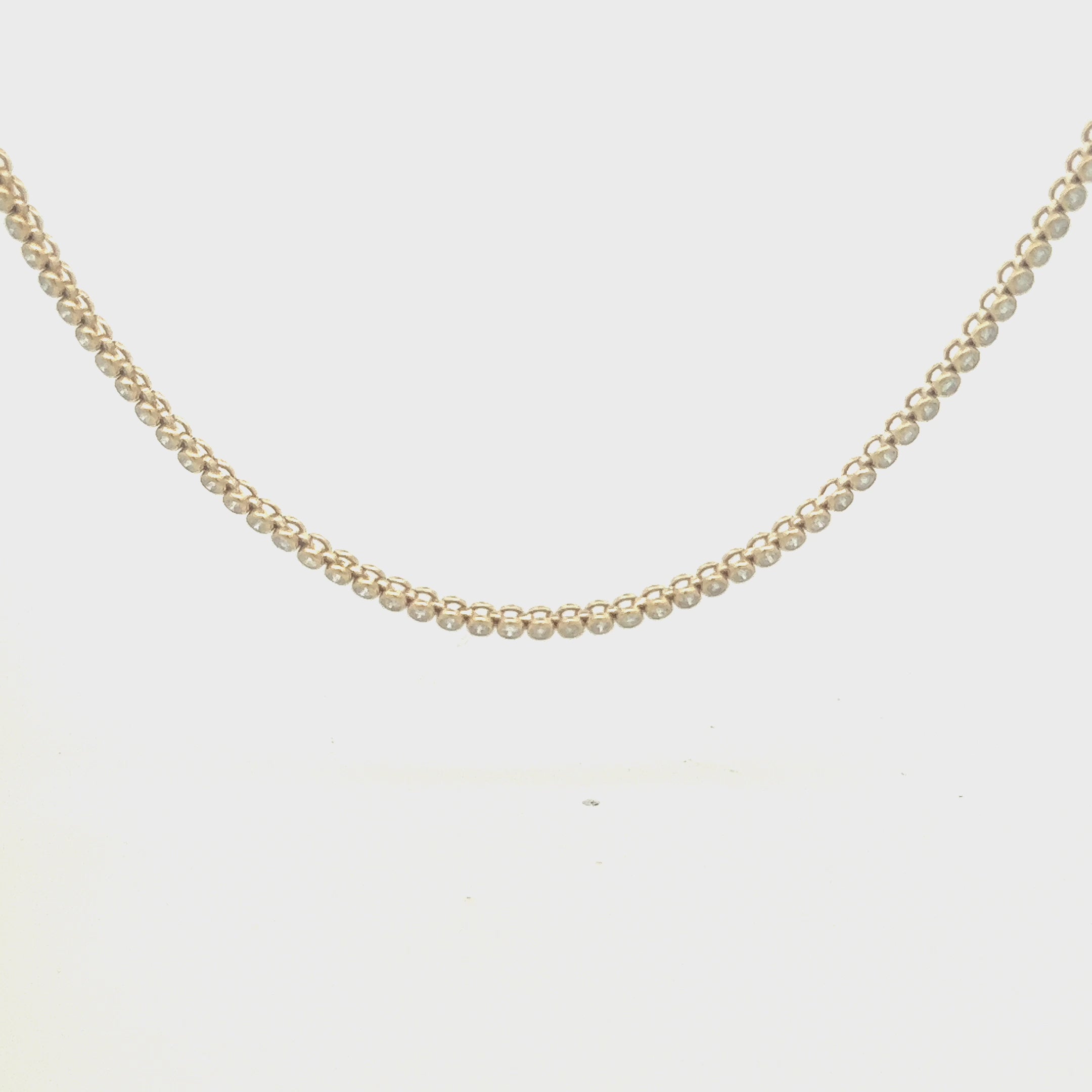 Diamond Tennis Necklace (3.25 ct.) 2.5 mm Bezel Setting in 14K Gold