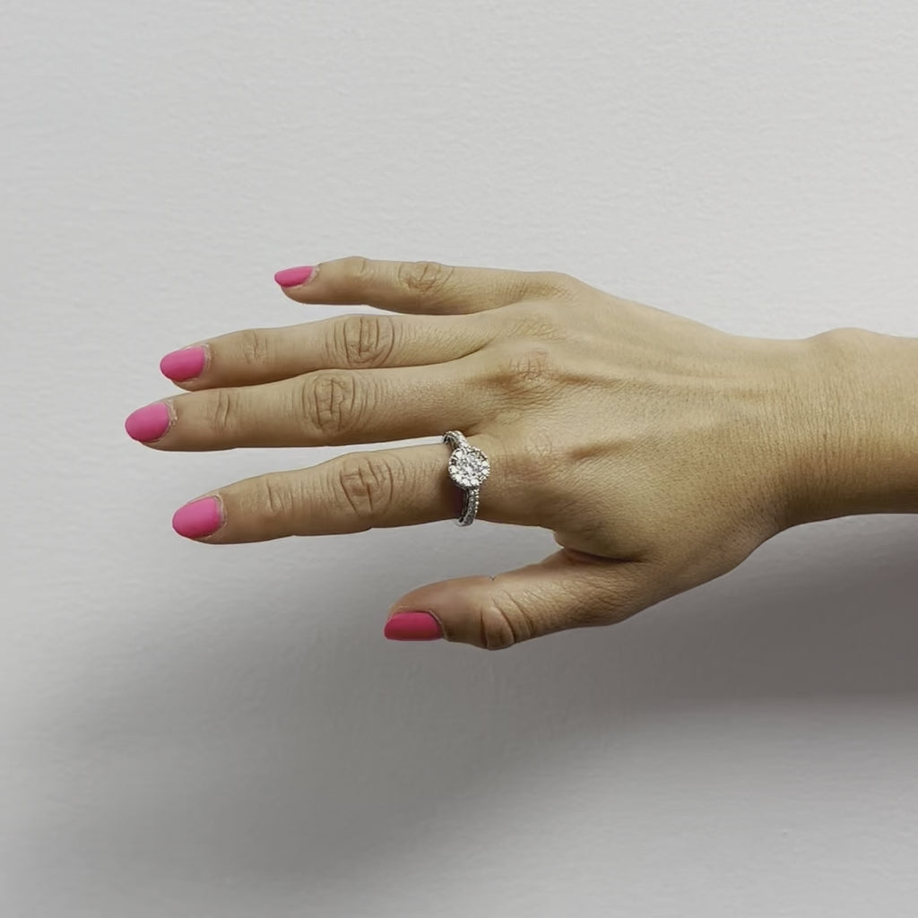 Ready to Ship Brown & Diamond Cluster Ring (0.74 ct.) in 18K Gold, Made in Italy