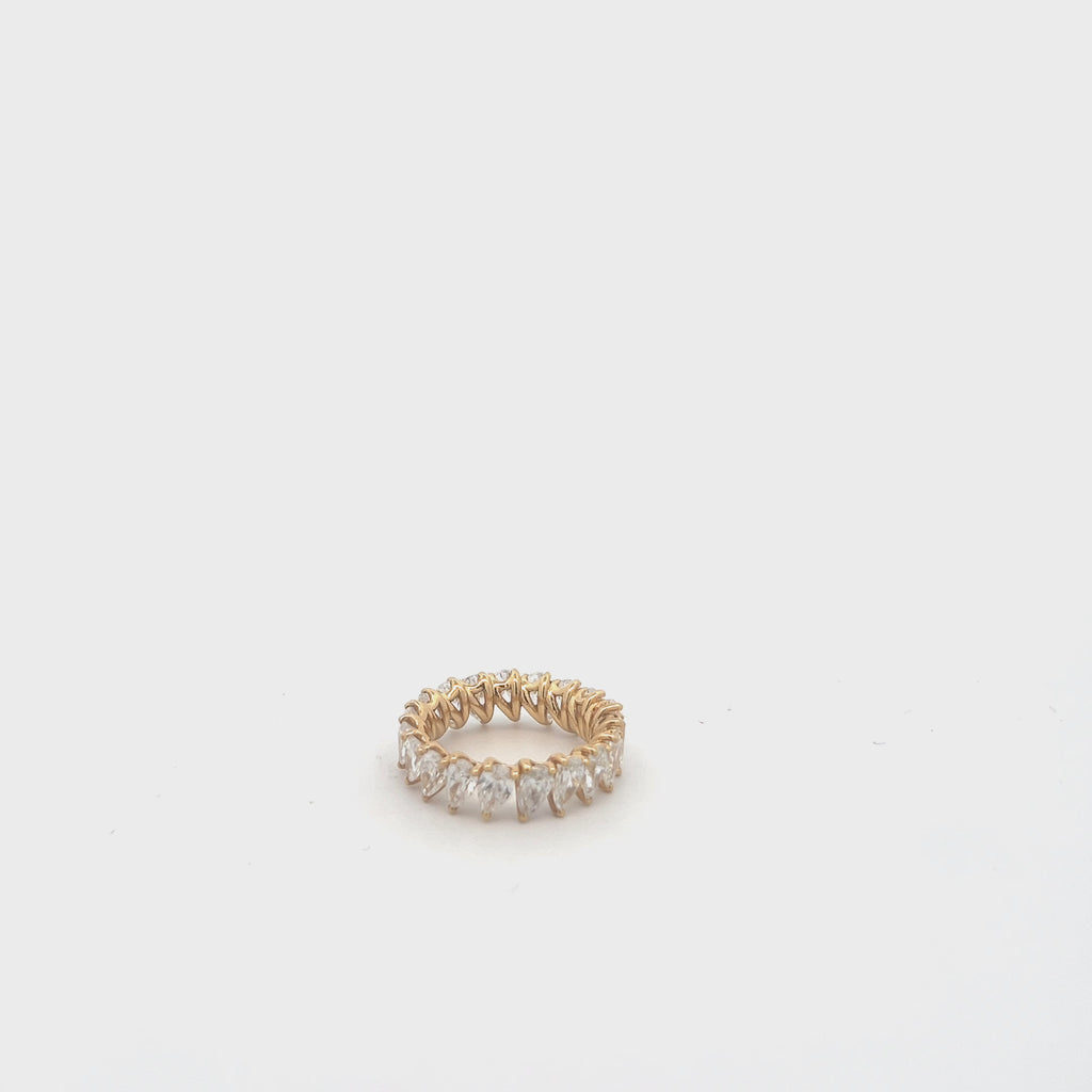 Pear Shape Diamond Eternity Band (4.51 ct.) in 18K Gold