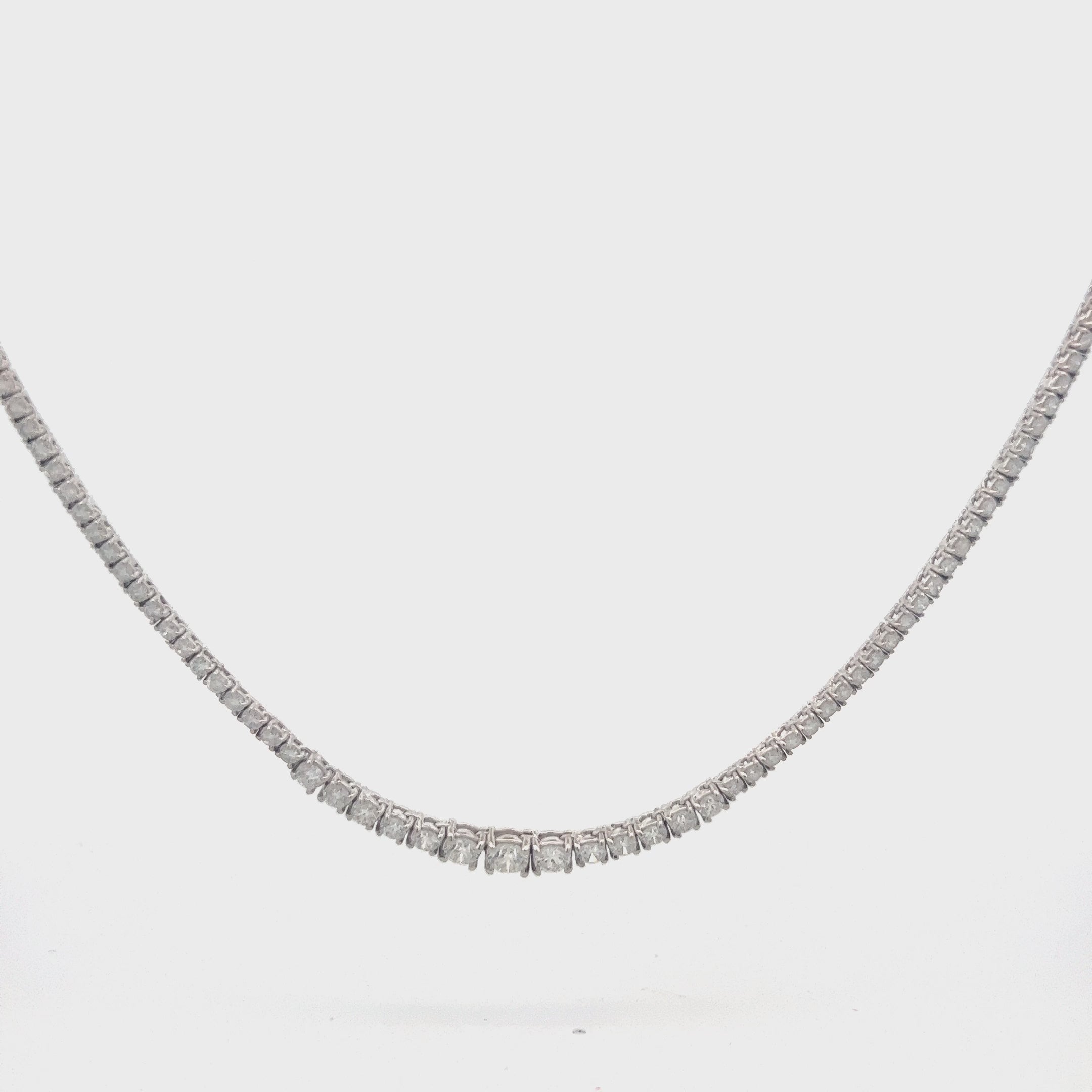 Sample Sale Riviera Diamond Tennis Necklace (7.00 ct.) 2 mm to 4.5 mm 4-Prongs Setting in 14K Gold