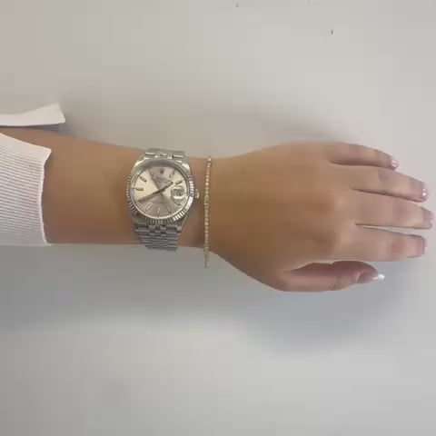 Round & Baguette Diamond Tennis Bracelet (1.25 ct.) in 14K Gold