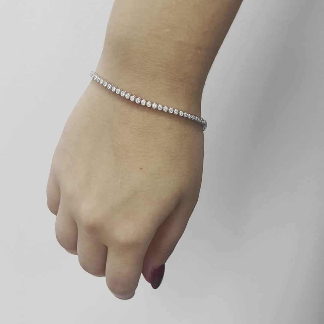 Diamond Tennis Bracelet (1.35 ct.) Bezel Setting in 14K Gold