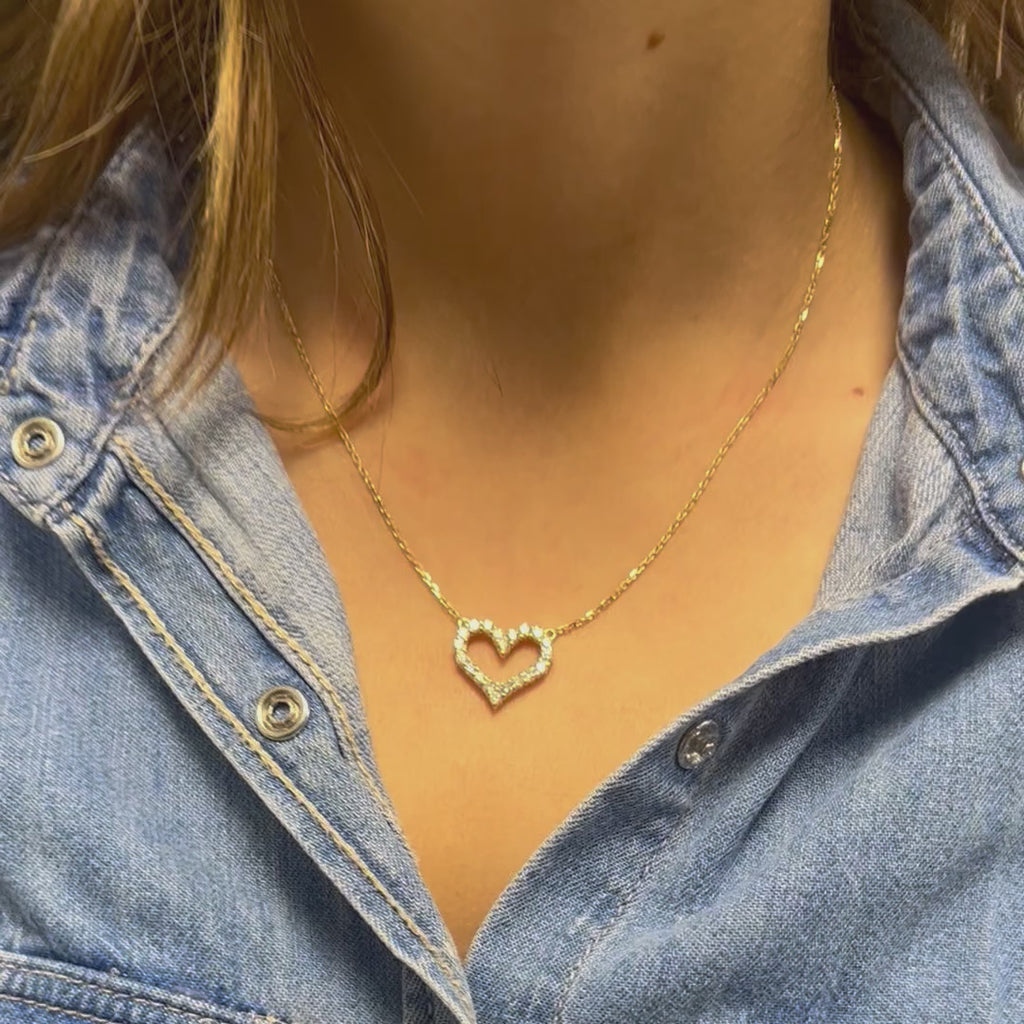 Diamond Heart Necklace (1.00 ct.) in 14K Gold