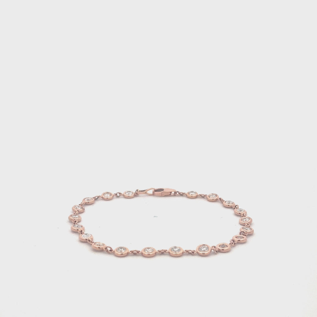 19 Stone Diamond By The Yard Bracelet (2.00 ct.) Bezel Set in 14K Gold