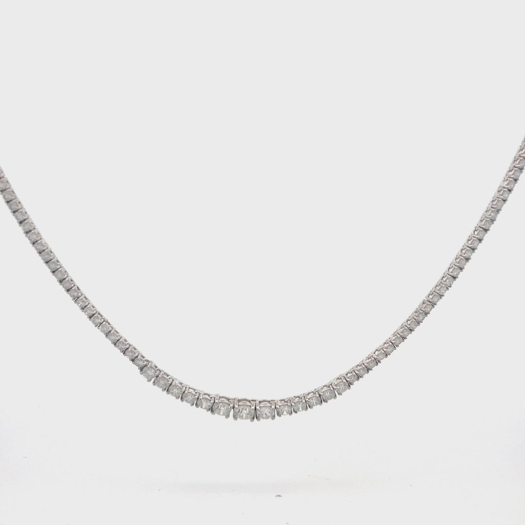 Riviera Diamond Tennis Necklace (7.00 ct.) 2 mm to 4.5 mm 4-Prongs Setting in 14K Gold
