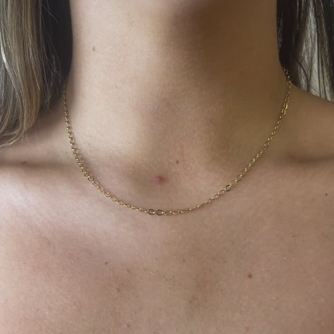 Oval Link Chain Necklace in 14K Gold